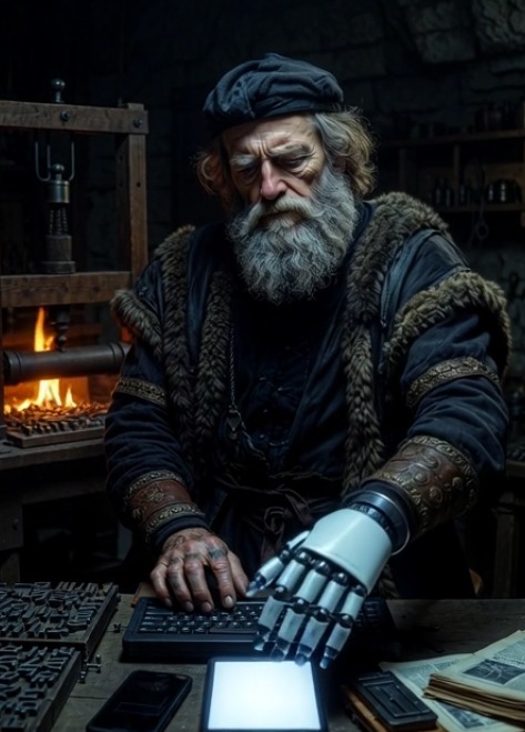 Johannes Gutenberg por Oliviero Toscani