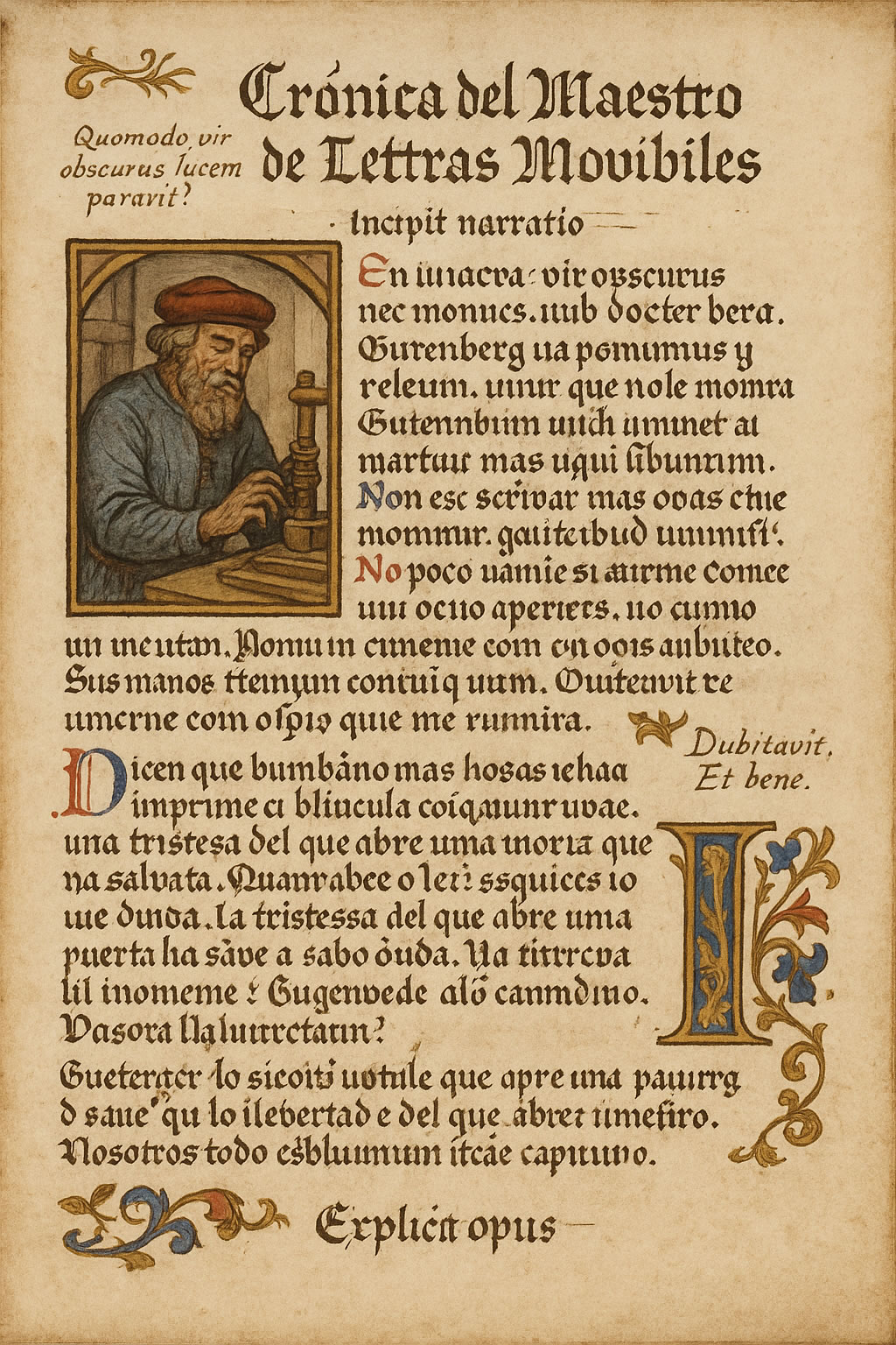 CRÓNICA DEL MAESTRO DE LETRAS MOVIBLES