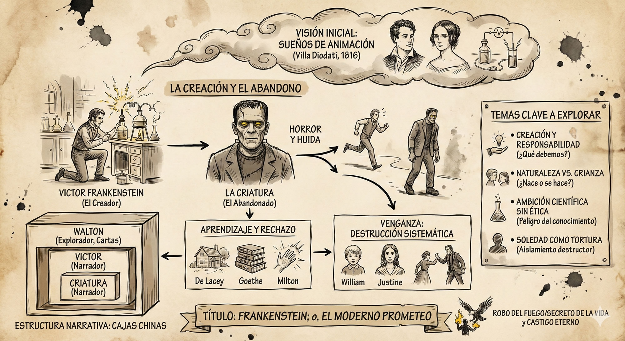 Infografía sobre Frankenstein
