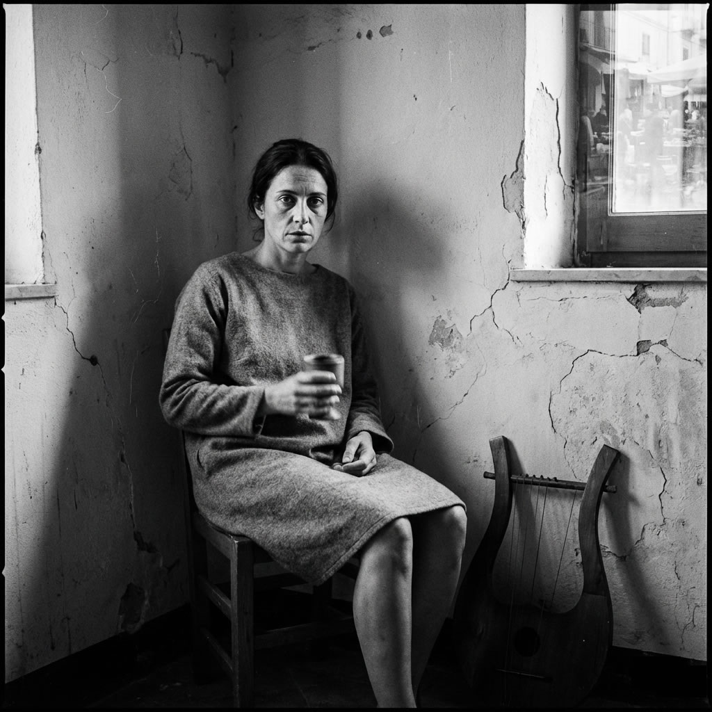 Safo de Lesbos al estilo de Francesca Woodman