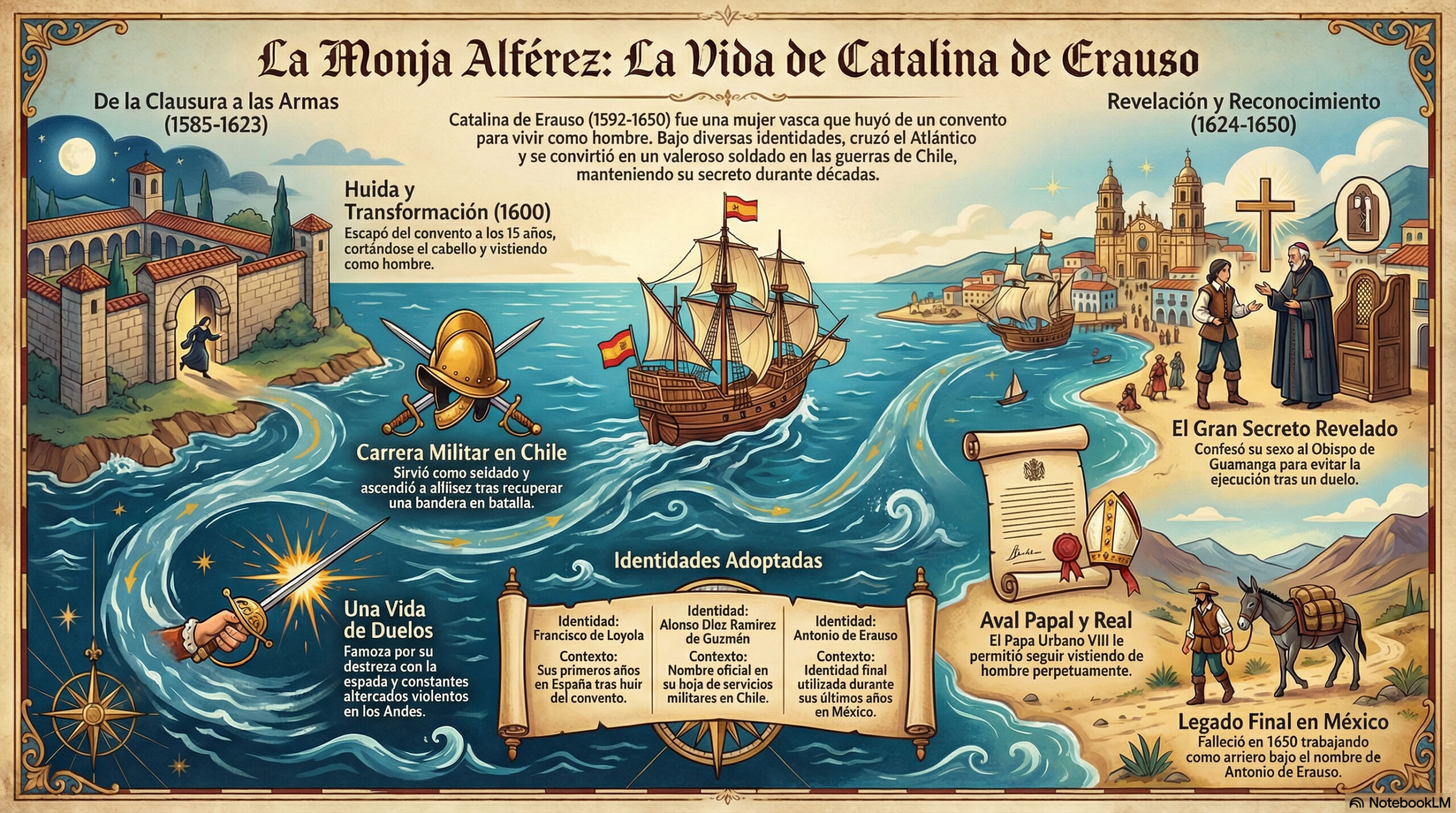Infografía autobiografía Catalina de Erauso