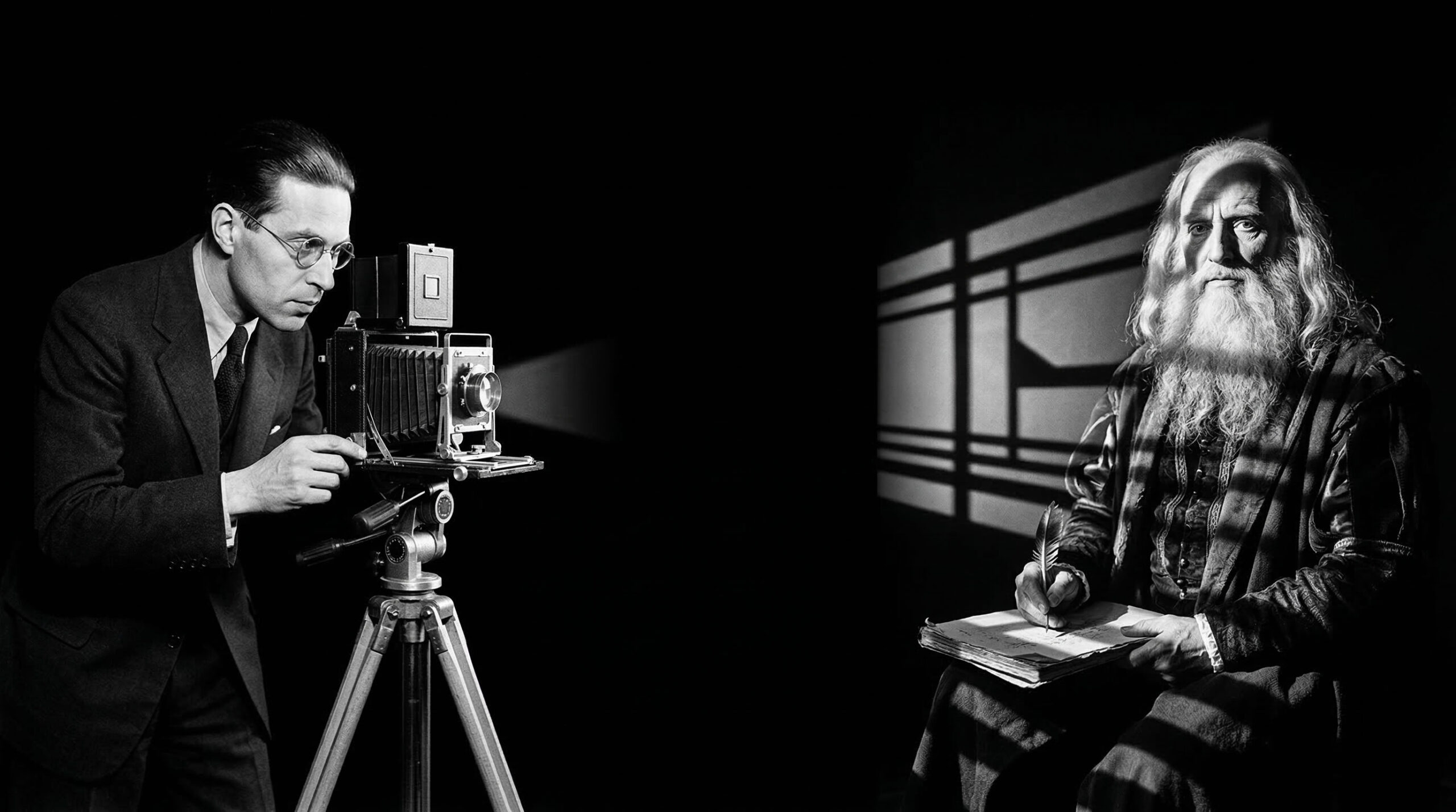 Lazslo Moholy-Nagy fotografiando a Leonardo Da Vinci