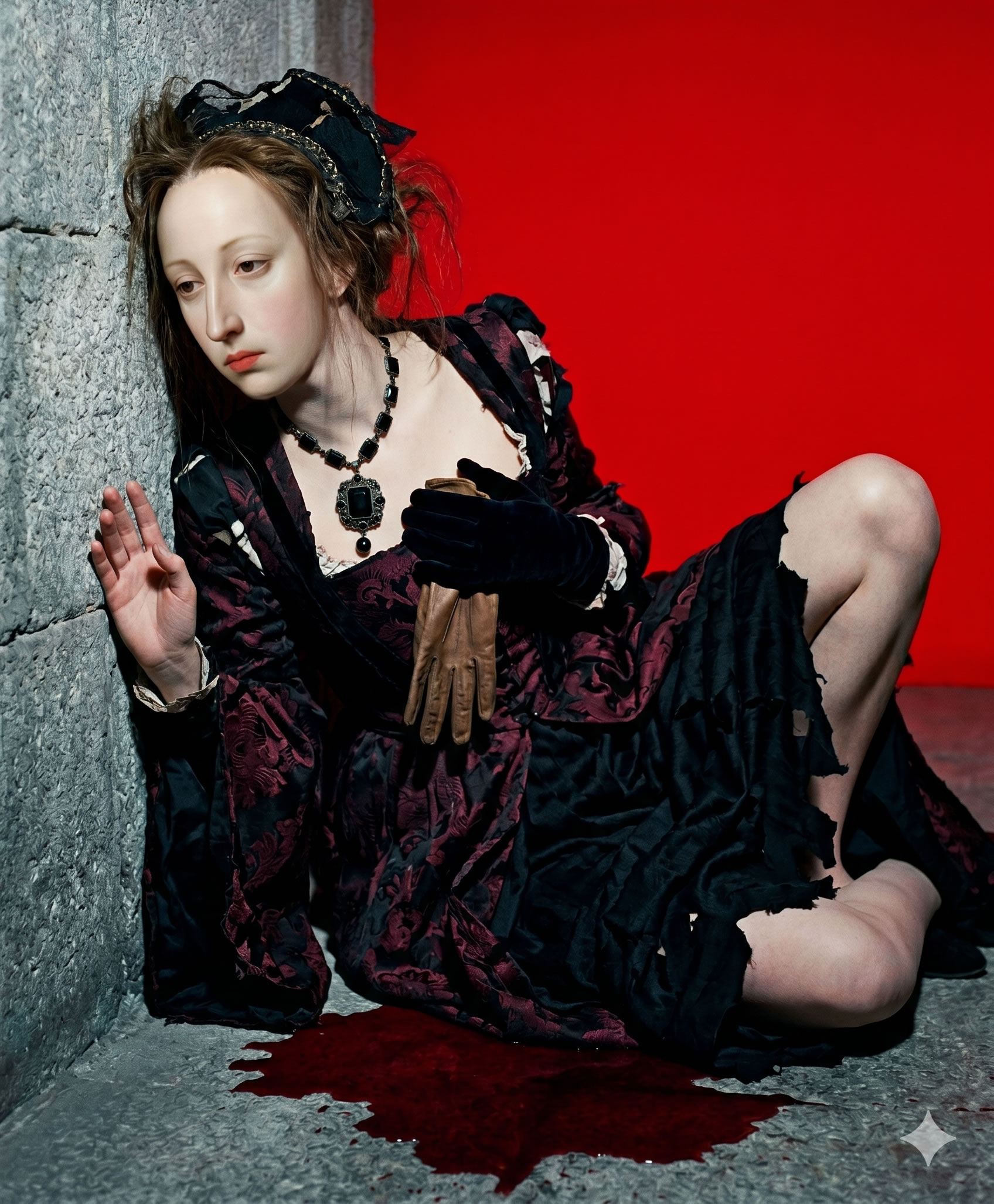 Juana I de Castilla, Juana la loca en una fotografía al estilo de Guy Bourdin<br />
