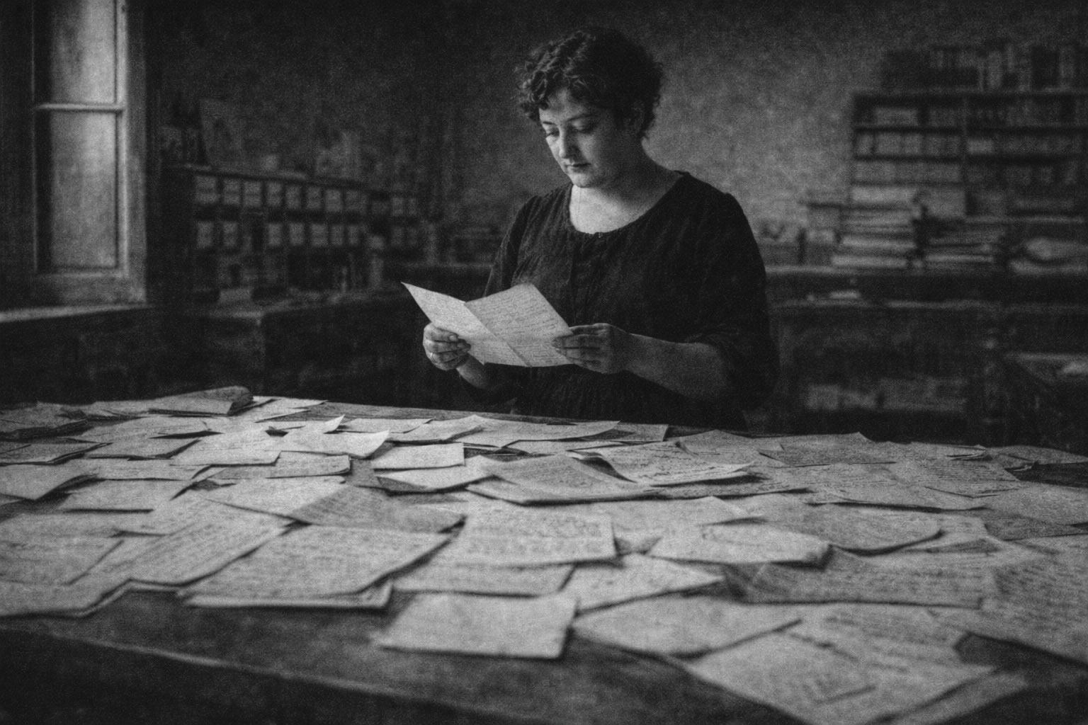 Carmen de Burgos "Colombine" en el estilo fotográfico de Tina Modotti 