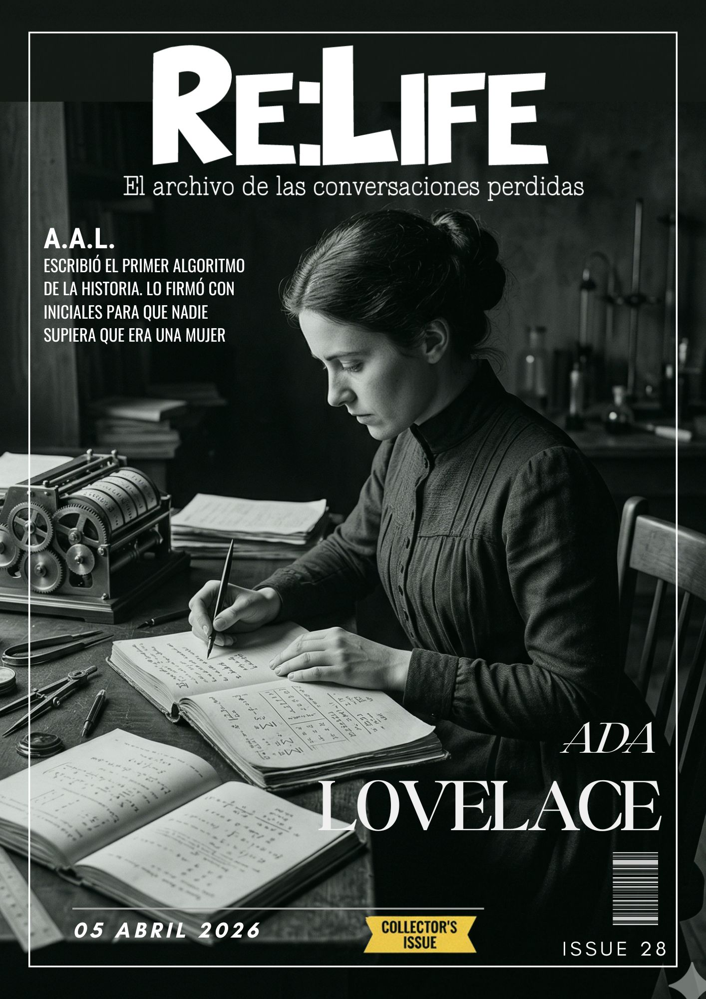 portada de re:life 28 dedicada a Ada Lovelace
