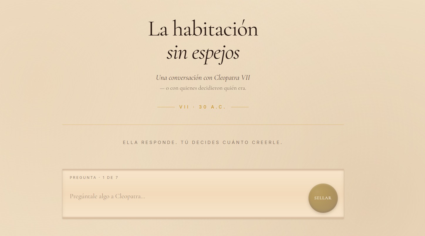 Cleopatra: La habitación sin espejos