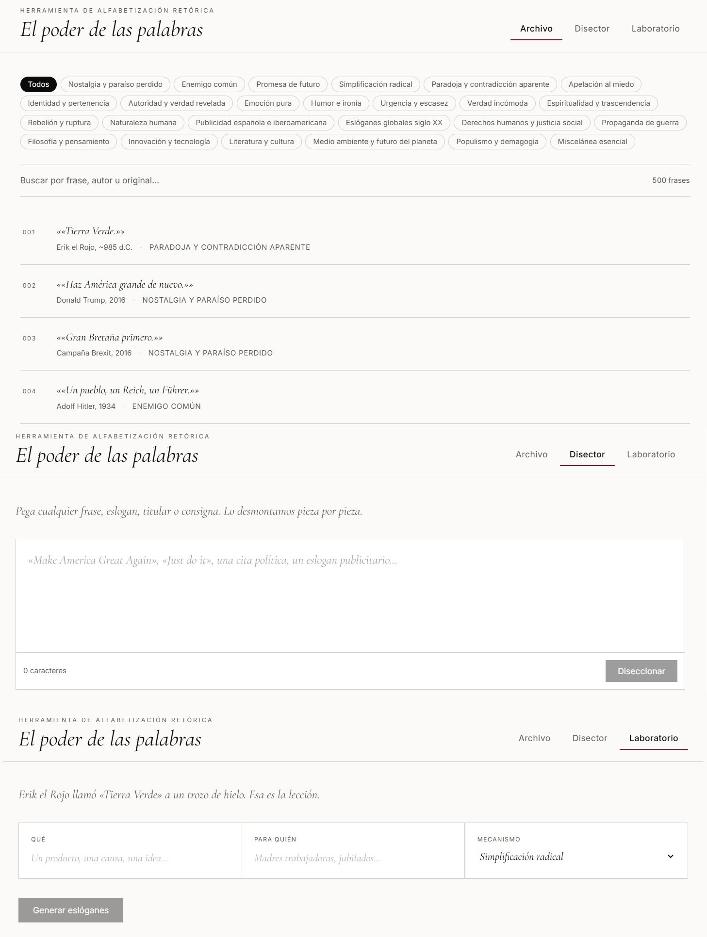 El poder de las palabras